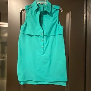 Green shirt dress with collar from PApaya
